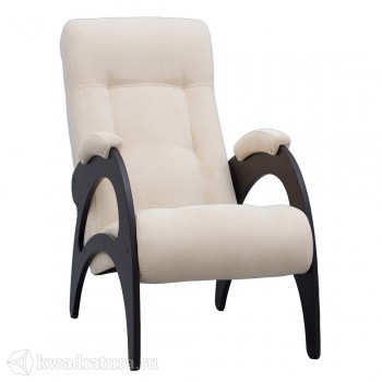 Кресло для отдыха Неаполь Модель 9 без лозы (Венге-эмаль/Ткань Ваниль Verona Vanilla) в Пролетарском - proletarskij.mebel54.com | фото
