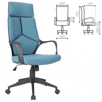 Кресло офисное BRABIX Prime EX-515 (голубая ткань) в Пролетарском - proletarskij.mebel54.com | фото