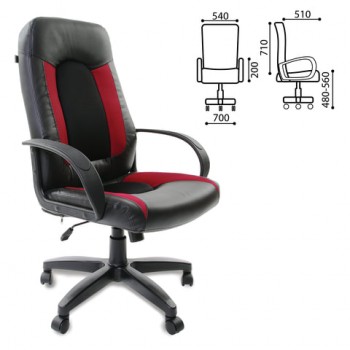 Кресло офисное BRABIX Strike EX-525 (черно-красный) в Пролетарском - proletarskij.mebel54.com | фото