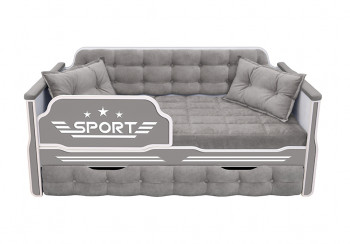 Кровать 170 серии Спорт 1 ящик 45 Серый (подушки) в Пролетарском - proletarskij.mebel54.com | фото