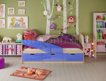 Кровать детская 1,6м Дельфин (Синий металлик) в Пролетарском - proletarskij.mebel54.com | фото