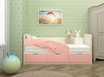 Кровать детская 1,8м Дельфин (Розовый металлик) в Пролетарском - proletarskij.mebel54.com | фото