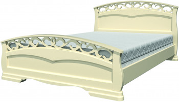 Кровать Грация-1 из массива сосны 1600*2000 Слоновая кость в Пролетарском - proletarskij.mebel54.com | фото