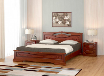 Кровать Карина-7 из массива сосны 1400*2000 Орех в Пролетарском - proletarskij.mebel54.com | фото
