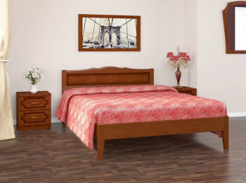 Кровать Карина-7 из массива сосны 1600*2000 Орех в Пролетарском - proletarskij.mebel54.com | фото