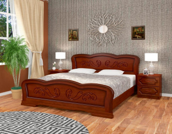 Кровать Карина-8 из массива сосны 1600*2000 Орех в Пролетарском - proletarskij.mebel54.com | фото