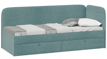 Кровать «Молли» с мягкой обивкой (900) тип 1 (Микровелюр Scandi Indigo 11) в Пролетарском - proletarskij.mebel54.com | фото