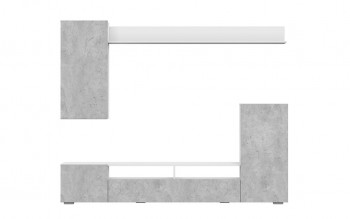Мебель для гостиной МГС 4 (Белый/Цемент светлый) в Пролетарском - proletarskij.mebel54.com | фото
