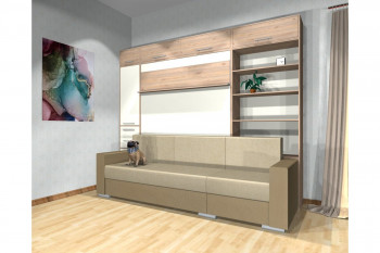 Шкаф-кровать с диваном Каролина в Пролетарском - proletarskij.mebel54.com | фото